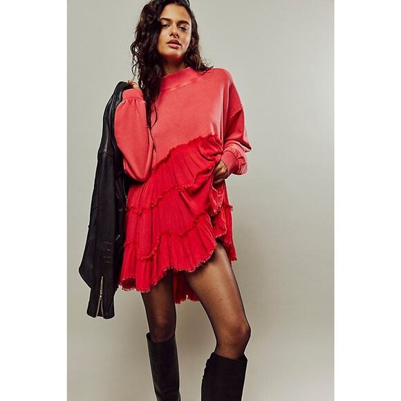 Free People Tops - Free People We The Free Pixie Tunic Sweatshirt - XS Miami Beet
